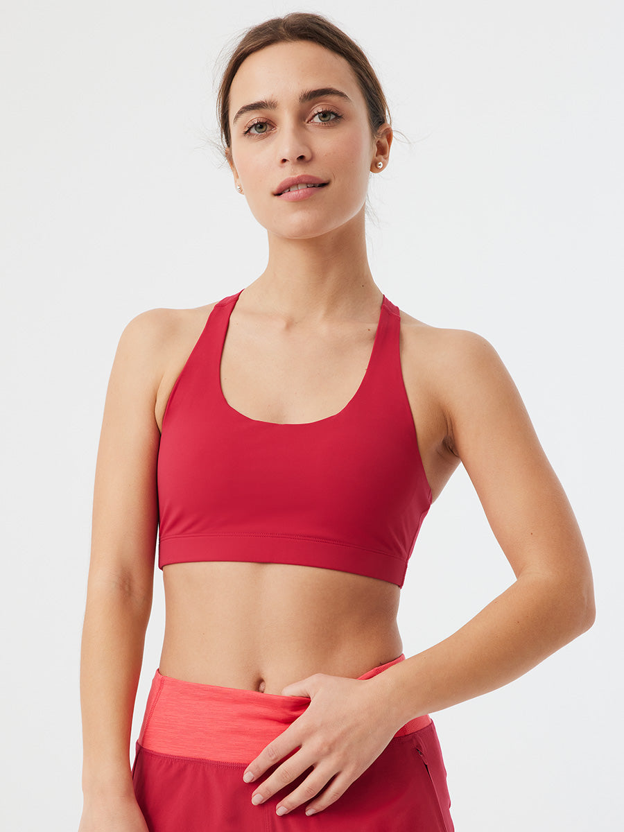 OUTDOOR VOICES Womens TechSweat Crop Sports BRA, Size XS, Coral Red  Racerback